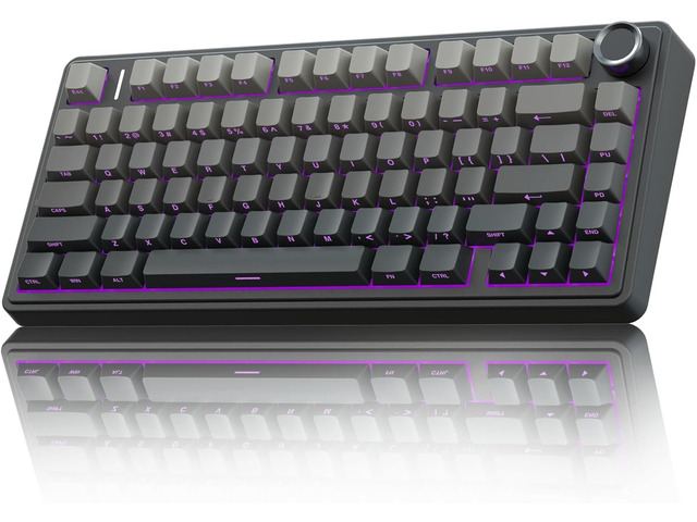 Teclado mecánico AULA F75 Pro con iluminación violeta