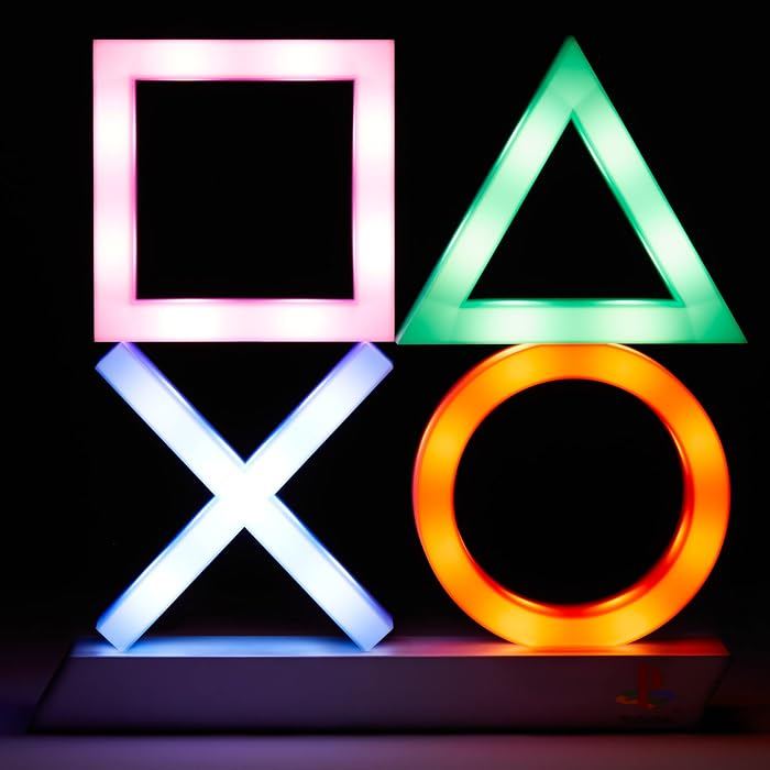 Lámpara con los iconos del control PlayStation